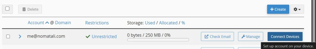 connect devices webmail cpanel