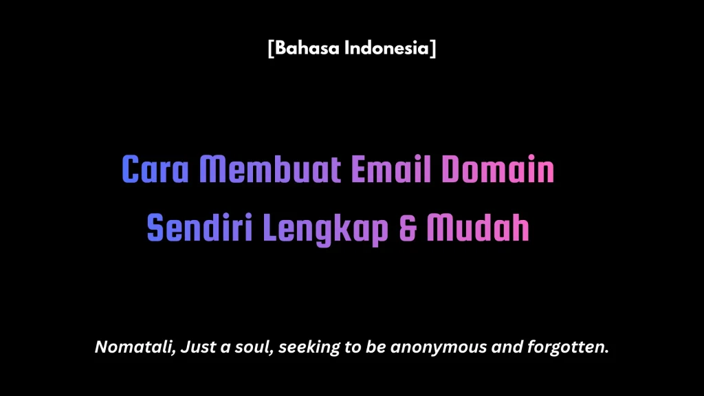 Cara Membuat Email Domain Sendiri