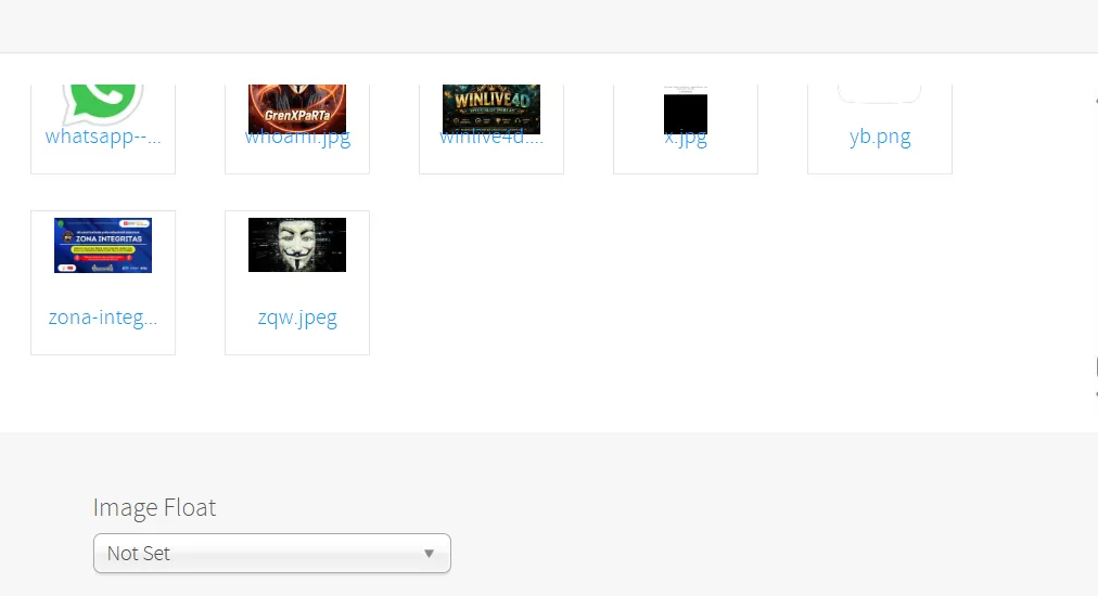 Examples of uploaded image files displaying signatures from hacker attacks leveraging this feature.