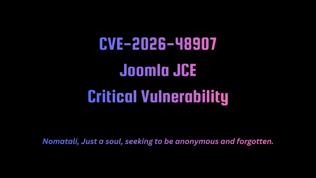 CVE-2026-48907 Joomla JCE